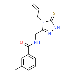 ChemSpider 2D Image | N-[(4-allyl-5-sulfanyl-4H-1,2,4-triazol-3-yl)methyl]-3-methylbenzamide | C14H16N4OS