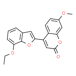 ChemSpider 2D Image | 4-(7-Ethoxy-1-benzofuran-2-yl)-7-methoxy-2H-chromen-2-one | C20H16O5