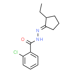 ChemSpider 2D Image | 2-Chloro-N'-[(1E)-2-ethylcyclopentylidene]benzohydrazide | C14H17ClN2O