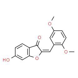 ChemSpider 2D Image | (2E)-2-(2,5-Dimethoxybenzylidene)-6-hydroxy-1-benzofuran-3(2H)-one | C17H14O5