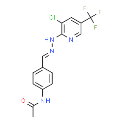 ChemSpider 2D Image | N-{4-[(E)-{[3-Chloro-5-(trifluoromethyl)-2-pyridinyl]hydrazono}methyl]phenyl}acetamide | C15H12ClF3N4O