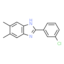 ChemSpider 2D Image | 2-(3-Chlorophenyl)-5,6-dimethyl-1H-benzimidazole | C15H13ClN2