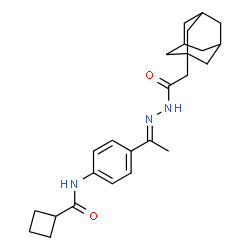 ChemSpider 2D Image | N-{4-[(1E)-N-(Adamantan-1-ylacetyl)ethanehydrazonoyl]phenyl}cyclobutanecarboxamide | C25H33N3O2