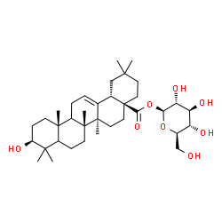 ChemSpider 2D Image | 1-O-[(3beta,5xi,9xi)-3-Hydroxy-28-oxoolean-12-en-28-yl]-beta-D-glucopyranose | C36H58O8