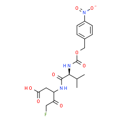 ChemSpider 2D Image | 5-Fluoro-3-[(N-{[(4-nitrobenzyl)oxy]carbonyl}-L-valyl)amino]-4-oxopentanoic acid | C18H22FN3O8