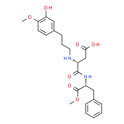 ChemSpider 2D Image | Methyl N-[3-(3-hydroxy-4-methoxyphenyl)propyl]-D-alpha-aspartyl-D-phenylalaninate | C24H30N2O7