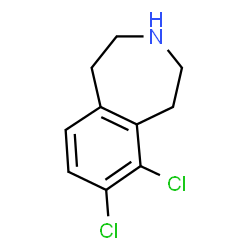 ChemSpider 2D Image | 6,7-Dichloro-2,3,4,5-tetrahydro-1H-3-benzazepine | C10H11Cl2N