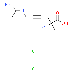 ChemSpider 2D Image | 2-Amino-6-[(E)-(1-aminoethylidene)amino]-2-methyl-4-hexynoic acid dihydrochloride | C9H17Cl2N3O2