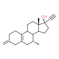 ChemSpider 2D Image | (7alpha,8xi,9xi,14xi)-7-Methyl-3-methylene-19-norpregn-5(10)-en-20-yn-17-ol | C22H30O