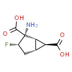 ChemSpider 2D Image | (1S,2S,3S,5R,6S)-2-Amino-3-fluorobicyclo[3.1.0]hexane-2,6-dicarboxylic acid | C8H10FNO4