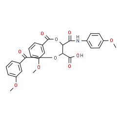 ChemSpider 2D Image | 2,3-Bis[(3-methoxybenzoyl)oxy]-4-[(4-methoxyphenyl)amino]-4-oxobutanoic acid | C27H25NO10