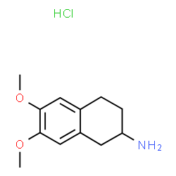 ChemSpider 2D Image | 6,7-Dimethoxy-1,2,3,4-tetrahydro-2-naphthalenamine hydrochloride (1:1) | C12H18ClNO2