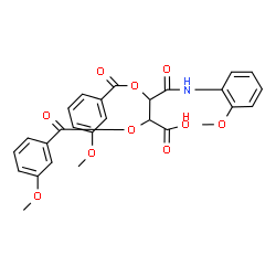 ChemSpider 2D Image | 2,3-Bis[(3-methoxybenzoyl)oxy]-4-[(2-methoxyphenyl)amino]-4-oxobutanoic acid | C27H25NO10