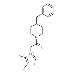 ChemSpider 2D Image | 3-[2-(4-Benzyl-1-piperidinyl)-2-oxoethyl]-4,5-dimethyl-1,3-thiazol-3-ium | C19H25N2OS