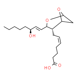 ChemSpider 2D Image | (5Z)-7-{(4S)-3-[(1E,3S)-3-Hydroxy-1-octen-1-yl]-2,6-dioxabicyclo[3.1.1]hept-4-yl}-5-heptenoic acid | C20H32O5