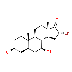 ChemSpider 2D Image | (3beta,5alpha,7beta,16alpha)-16-Bromo-3,7-dihydroxyandrostan-17-one | C19H29BrO3