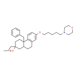 ChemSpider 2D Image | 4a-Benzyl-7-{[5-(4-morpholinyl)pentyl]oxy}-2-propyl-1,2,3,4,4a,9,10,10a-octahydro-2-phenanthrenol | C33H47NO3
