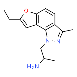 ChemSpider 2D Image | 1-(7-Ethyl-3-methyl-1H-furo[2,3-g]indazol-1-yl)-2-propanamine | C15H19N3O