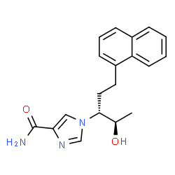 ChemSpider 2D Image | 1-[(3R,4R)-4-Hydroxy-1-(1-naphthyl)-3-pentanyl]-1H-imidazole-4-carboxamide | C19H21N3O2