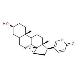 ChemSpider 2D Image | (3beta,9xi,15beta)-3-Hydroxy-14,15-epoxybufa-20,22-dienolide | C24H32O4