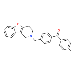 ChemSpider 2D Image | [4-(3,4-Dihydro[1]benzofuro[3,2-c]pyridin-2(1H)-ylmethyl)phenyl](4-fluorophenyl)methanone | C25H20FNO2