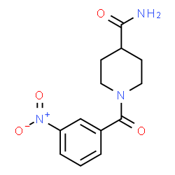 ChemSpider 2D Image | 1-(3-Nitrobenzoyl)-4-piperidinecarboxamide | C13H15N3O4