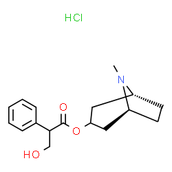 ChemSpider 2D Image | (1R,5S)-8-Methyl-8-azabicyclo[3.2.1]oct-3-yl 3-hydroxy-2-phenylpropanoate hydrochloride (1:1) | C17H24ClNO3