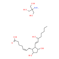 ChemSpider 2D Image | (5Z,9alpha,11alpha,12xi,13E,15R)-9,11,15-Trihydroxyprosta-5,13-dien-1-oic acid - 2-amino-2-(hydroxymethyl)-1,3-propanediol (1:1) | C24H45NO8