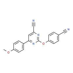 ChemSpider 2D Image | 2-(4-Cyanophenoxy)-6-(4-methoxyphenyl)-4-pyrimidinecarbonitrile | C19H12N4O2