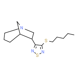 ChemSpider 2D Image | 6-[4-(Pentylsulfanyl)-1,2,5-thiadiazol-3-yl]-1-azabicyclo[3.2.1]octane | C14H23N3S2
