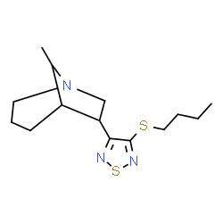 ChemSpider 2D Image | 6-[4-(Butylsulfanyl)-1,2,5-thiadiazol-3-yl]-8-methyl-1-azabicyclo[3.2.1]octane | C14H23N3S2