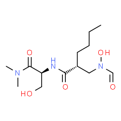 ChemSpider 2D Image | (2R)-N-[(2S)-1-(Dimethylamino)-3-hydroxy-1-oxo-2-propanyl]-2-{[formyl(hydroxy)amino]methyl}hexanamide | C13H25N3O5