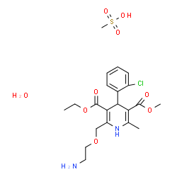 ChemSpider 2D Image | AMLODIPINE MESYLATE MONOHYDRATE | C21H31ClN2O9S