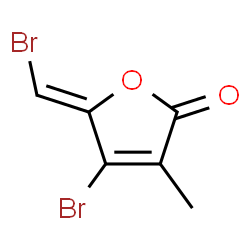 ChemSpider 2D Image | (5Z)-4-Bromo-5-(bromomethylene)-3-methyl-2(5H)-furanone | C6H4Br2O2