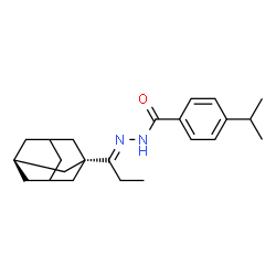 ChemSpider 2D Image | N'-{(1E)-1-[(1R,3r)-Adamantan-1-yl]propylidene}-4-isopropylbenzohydrazide | C23H32N2O