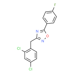 ChemSpider 2D Image | 3-(2,4-Dichlorobenzyl)-5-(4-fluorophenyl)-1,2,4-oxadiazole | C15H9Cl2FN2O