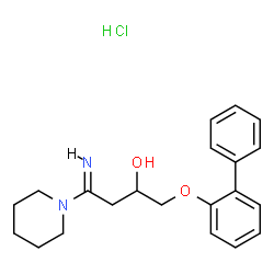 ChemSpider 2D Image | (4Z)-1-(2-Biphenylyloxy)-4-imino-4-(1-piperidinyl)-2-butanol hydrochloride (1:1) | C21H27ClN2O2