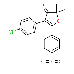 ChemSpider 2D Image | 4-(4-Chlorophenyl)-2,2-dimethyl-5-[4-(methylsulfonyl)phenyl]-3(2H)-furanone | C19H17ClO4S