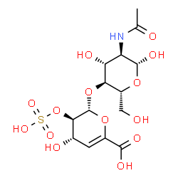 ChemSpider 2D Image | 2-Acetamido-2-deoxy-4-O-(4-deoxy-2-O-sulfo-alpha-L-threo-hex-4-enopyranuronosyl)-beta-D-glucopyranose | C14H21NO14S