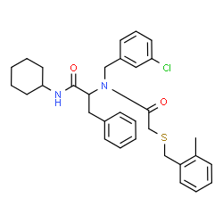 ChemSpider 2D Image | Nalpha-(3-Chlorobenzyl)-N-cyclohexyl-Nalpha-{[(2-methylbenzyl)sulfanyl]acetyl}phenylalaninamide | C32H37ClN2O2S