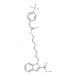 ChemSpider 2D Image | 4-[2-({7-[2-(Methoxycarbonyl)-1H-indol-1-yl]heptyl}oxy)-2-oxoethyl]-N,N,N-trimethylanilinium | C28H37N2O4