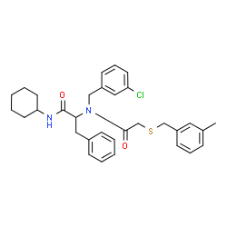 ChemSpider 2D Image | Nalpha-(3-Chlorobenzyl)-N-cyclohexyl-Nalpha-{[(3-methylbenzyl)sulfanyl]acetyl}phenylalaninamide | C32H37ClN2O2S