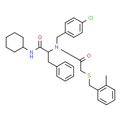 ChemSpider 2D Image | Nalpha-(4-Chlorobenzyl)-N-cyclohexyl-Nalpha-{[(2-methylbenzyl)sulfanyl]acetyl}phenylalaninamide | C32H37ClN2O2S