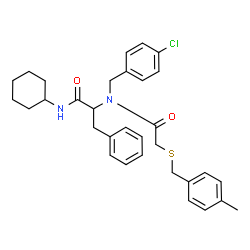 ChemSpider 2D Image | Nalpha-(4-Chlorobenzyl)-N-cyclohexyl-Nalpha-{[(4-methylbenzyl)sulfanyl]acetyl}phenylalaninamide | C32H37ClN2O2S