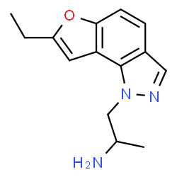 ChemSpider 2D Image | 1-(7-Ethyl-1H-furo[2,3-g]indazol-1-yl)-2-propanamine | C14H17N3O