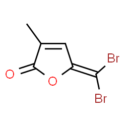 ChemSpider 2D Image | 5-(Dibromomethylene)-3-methyl-2(5H)-furanone | C6H4Br2O2