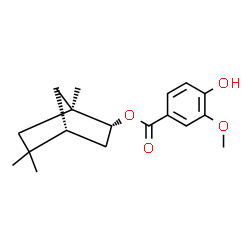 ChemSpider 2D Image | (1R,2R,4R)-1,5,5-Trimethylbicyclo[2.2.1]hept-2-yl 4-hydroxy-3-methoxybenzoate | C18H24O4