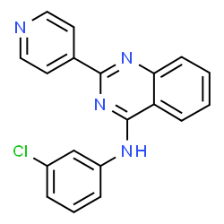 ChemSpider 2D Image | N-(3-Chlorophenyl)-2-(4-pyridinyl)-4-quinazolinamine | C19H13ClN4