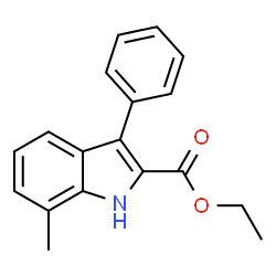 ChemSpider 2D Image | Ethyl 7-methyl-3-phenyl-1H-indole-2-carboxylate | C18H17NO2