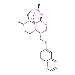 ChemSpider 2D Image | (1R,4S,5S,8S,9R,12R,13S)-1,5-Dimethyl-9-[(2-naphthylsulfanyl)methyl]-11,14,15,16-tetraoxatetracyclo[10.3.1.0~4,13~.0~8,13~]hexadecane | C25H30O4S